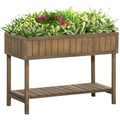 Wooden Raised Bed Container Garden Plant Stand 8 Boxes 110x46x76cm Brown