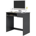 HOMCOM Compact Computer Table with Keyboard Tray Drawer Study Office Work, Grey
