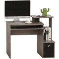 Computer Desk with Sliding Keyboard Tray Storage Drawer Shelf  Grey