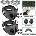 (2 Pack)Reusable Half Face Cover Mask with Filter Cycling Outdoor Sport Face Mask Grey