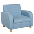 Child Armchair Wood Frame with Cushion Padding Seat Low-Rise Bedroom