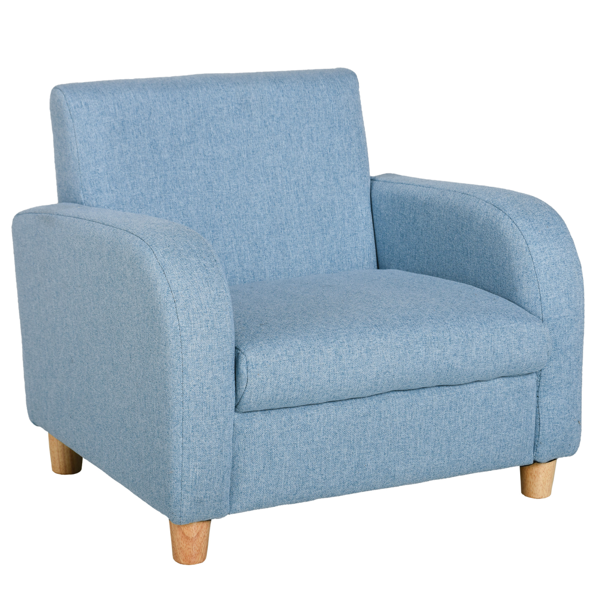 Child Armchair Wood Frame with Cushion Padding Seat Low-Rise Bedroom