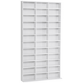 HOMCOM CD DVD Media Storage Shelves Display Shelf Racks Wooden Frame White