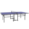 SPORTNOW 9FT Folding Table Tennis Table with 4 Wheels, for Indoors, Blue