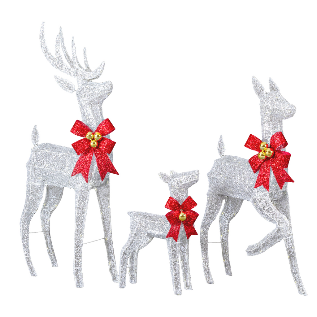3-Piece Lighted Christmas Reindeer Family Set Outdoor Decorations