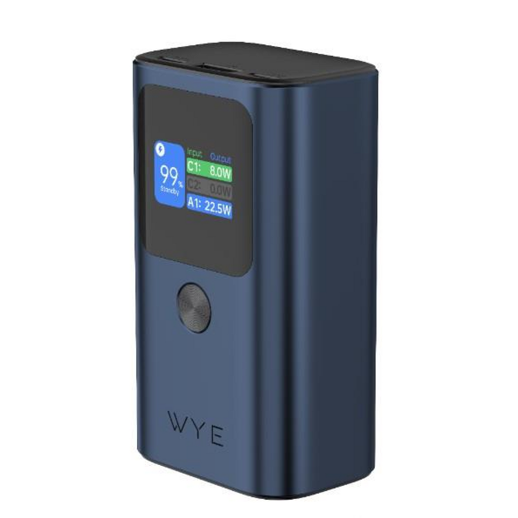 WYEFLUX High Speed Charging Mini Power Bank With LED Display 10K mAh - Dark Blue
