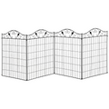 Garden Decorative Fence 4 Panels 44in x 12ft Steel Wire Border Edging Outsunny