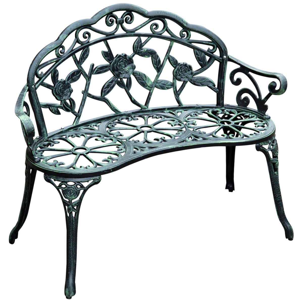 Cast Aluminum Garden Bench Patio Chair