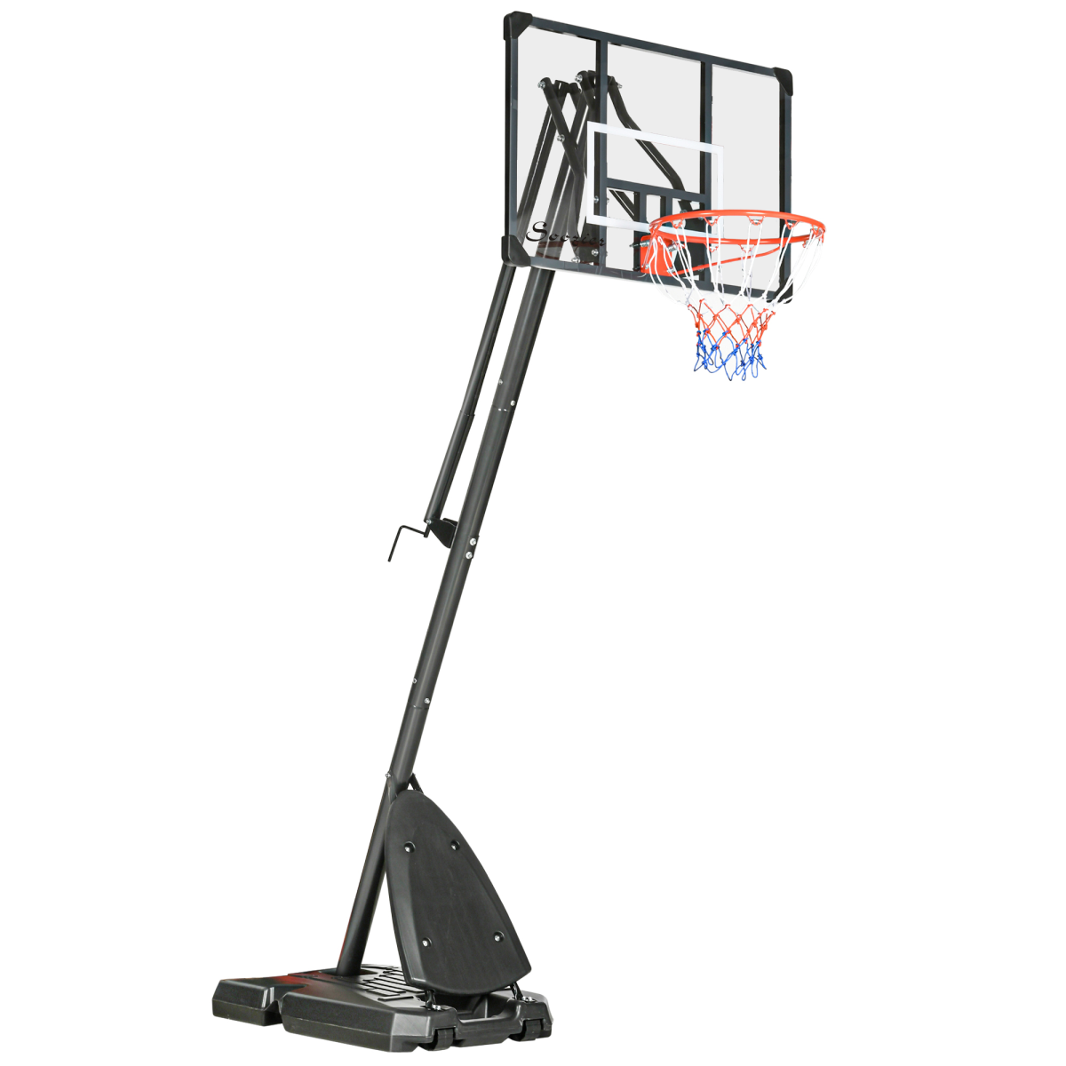 Adjustable Basketball Hoop with Weighted Base, Wheels, 2.4-2.9m