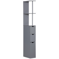HOMCOM Tall Bathroom Cabinet, Bathroom Storage Cabinet W/ Shelf, Drawers, Grey