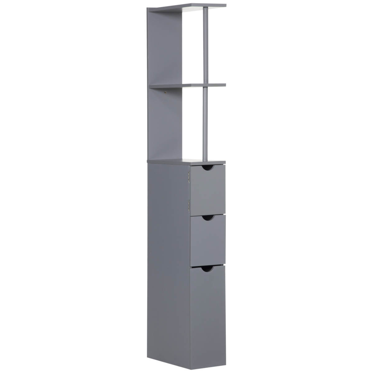HOMCOM Tall Bathroom Cabinet, Bathroom Storage Cabinet W/ Shelf, Drawers, Grey