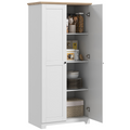 172cm Wooden Storage Cabinet Cupboard With 2 Doors 4 Shelves White