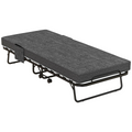 HOMCOM Folding Bed with Mattress Foldable Guest Bed on Wheels with Cover Dark Grey