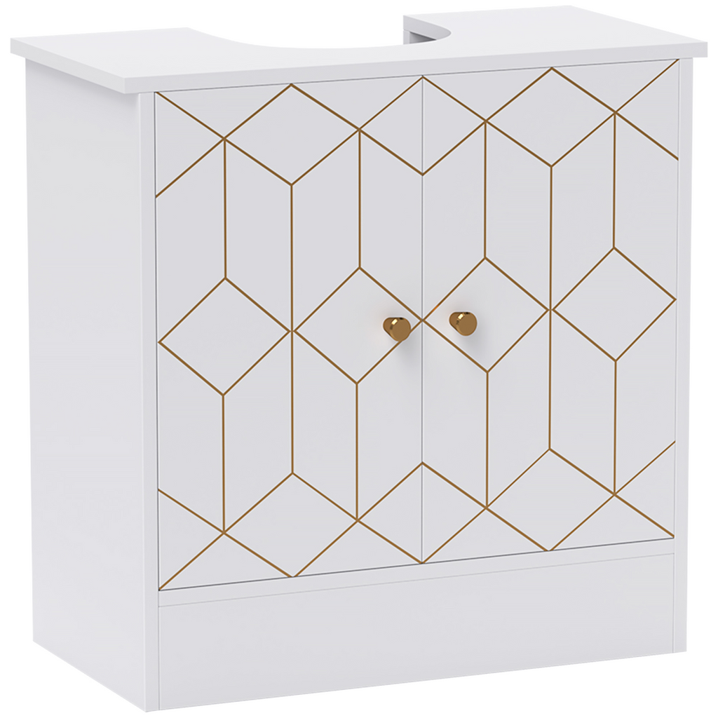HOMCOM Bathroom Under Sink Cabinet for Basin with or without Pedestal White
