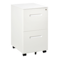 Mobile File Cabinet Home Filing Furniture with Adjustable Partition, Lock, White