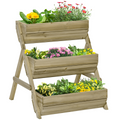 3 Tier Raised Garden Bed Kit for Flower, Vegetable, Herb, 120x68x80cm, Green