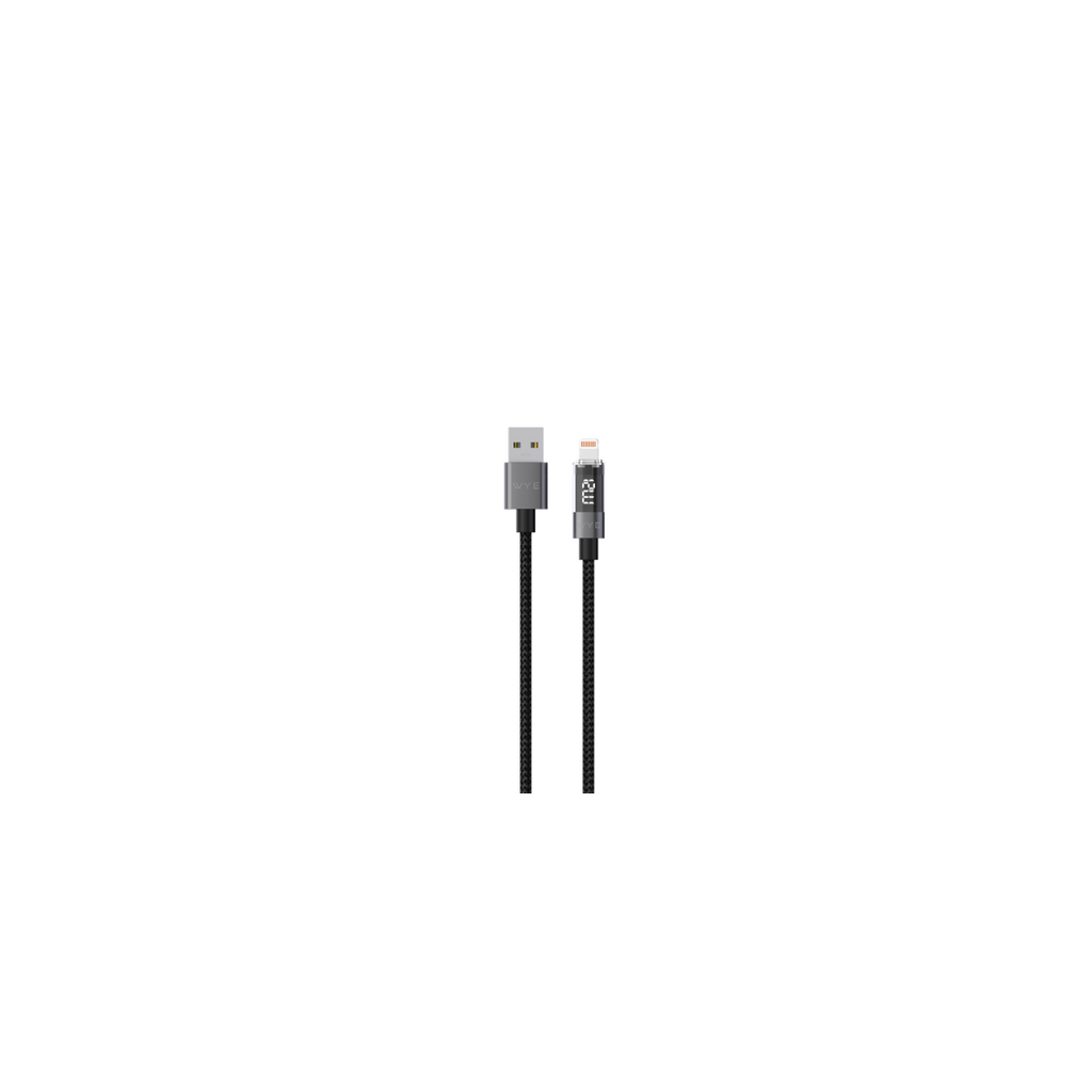 Wyeflow USB-A to 8-Pin Charging & Data Cable With LED Display 1m