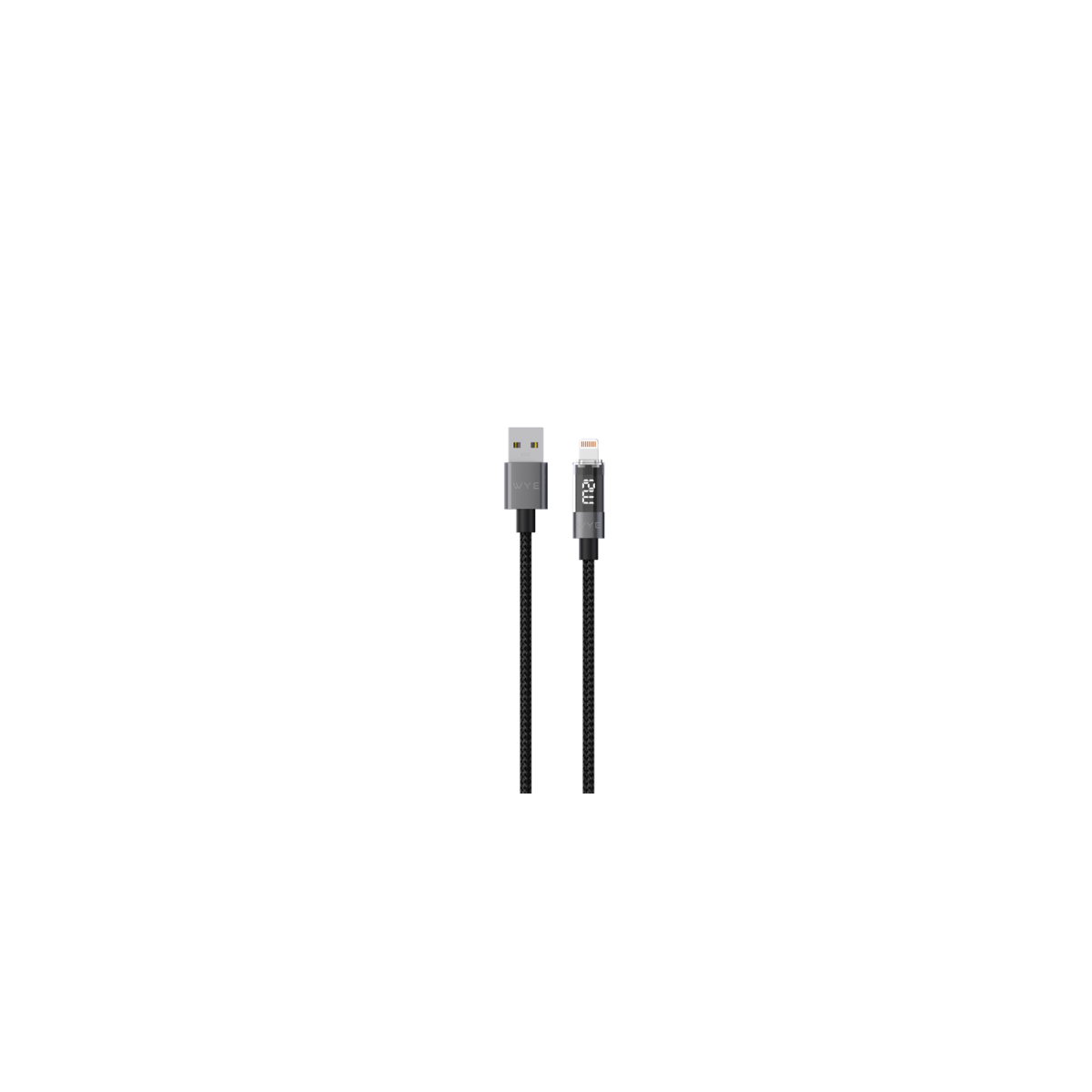 Wyeflow USB-A to 8-Pin Charging & Data Cable With LED Display 1m
