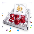 40th Birthday Cubic Zirconia Earrings Gold Balloons Mini Gift Hamper