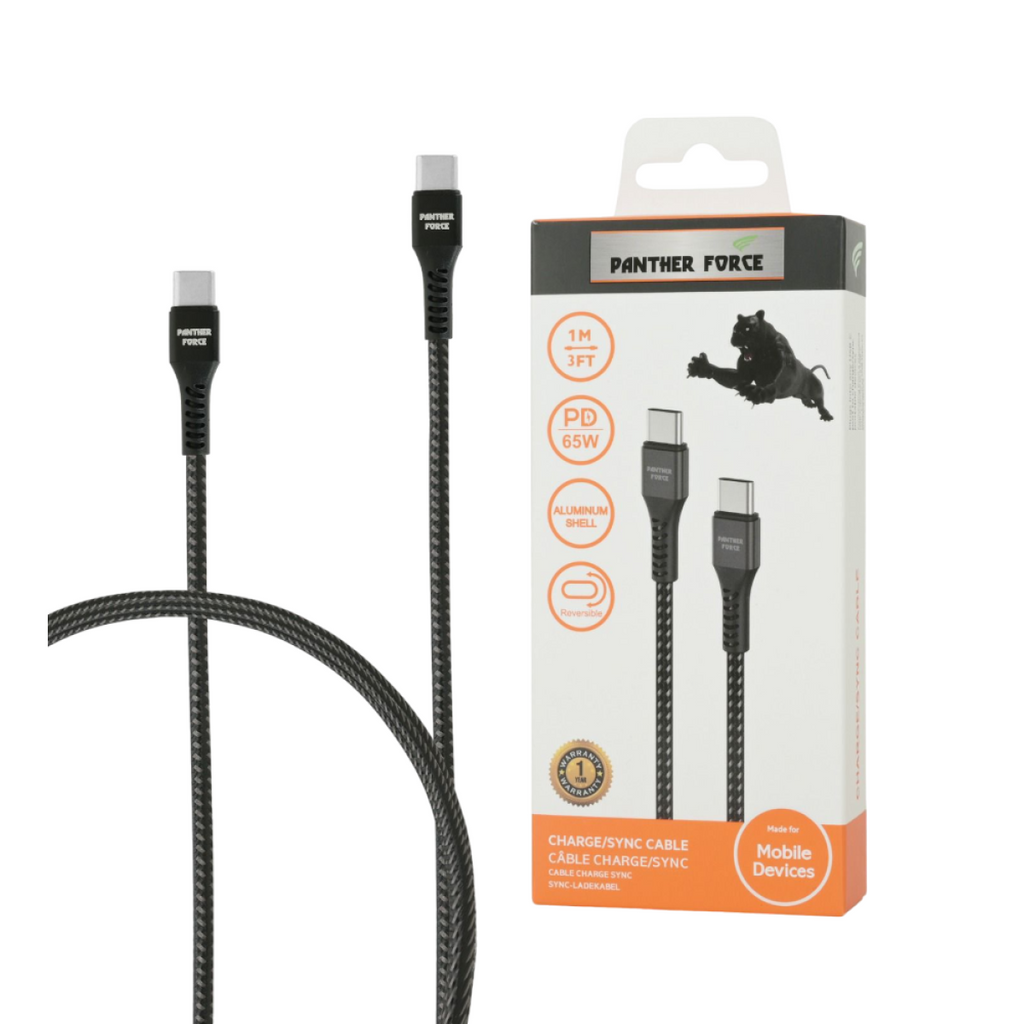 Panther Force 65W 1M Cable Type-C to Type-C - High-Quality