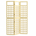 Outsunny 3-Panel Wooden Garden Privacy Screen, Natural Wood Finish