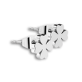 Four Leaf Clover Silver Stud Earrings