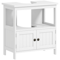 kleankin Bathroom Pedestal Under Sink Cabinet  Storage Shelves, Door, White