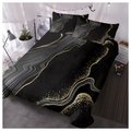 Black Gold Grey Marble Bedding Watercolor Marble Duvet Cover Set Abstract Chic Printed Design Quilt Cover Single 1 Duvet Cover 2 Pillowcase