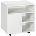 Multi-Storage Printer Unit Office Organisation with 5 Compartments White HOMCOM