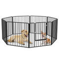 PawHut 80cm 8 Panels Heavy-Duty Dog Playpen for Small, Medium Dogs
