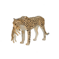 Cheetah Female with Cub Toy  Realistic African Wildlife Figurine