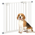 PawHut Adjustable Safety Gate with 1 Extensions and Four Adjustable Screws, White