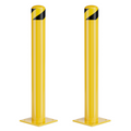 Parking Bollard Post, 36inch Bollards Steel, 4.5 Inch Diameter Bollard Covers, Yellow Powder Coated Safety Parking Barrier Post, for Traffic Sensitive Areas
