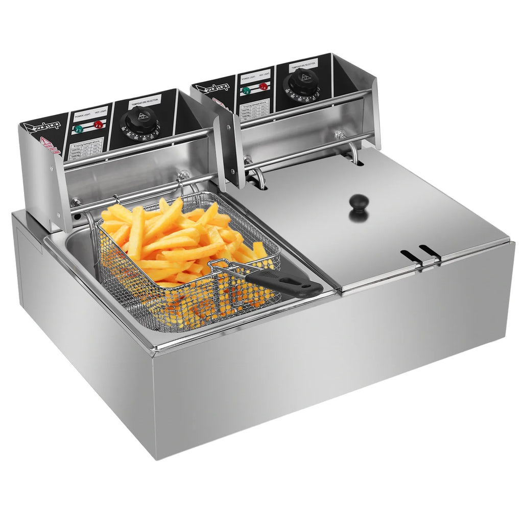 ZOKOP EH82 2500W 220-240V 12.7QT/12L Stainless Steel Double Cylinder Electric
