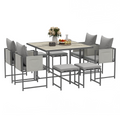 Outsunny 8 Seater Garden Dining Set, Cube Garden Furniture with Cushions