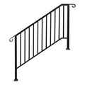 [Same Code：81504920 40310676]Artisasset Matte Black Outdoor 4 Level Iron Handrail