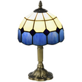 HOMCOM Antique Table Lamp, for Bedroom Bedside, Bulb not Included, Blue