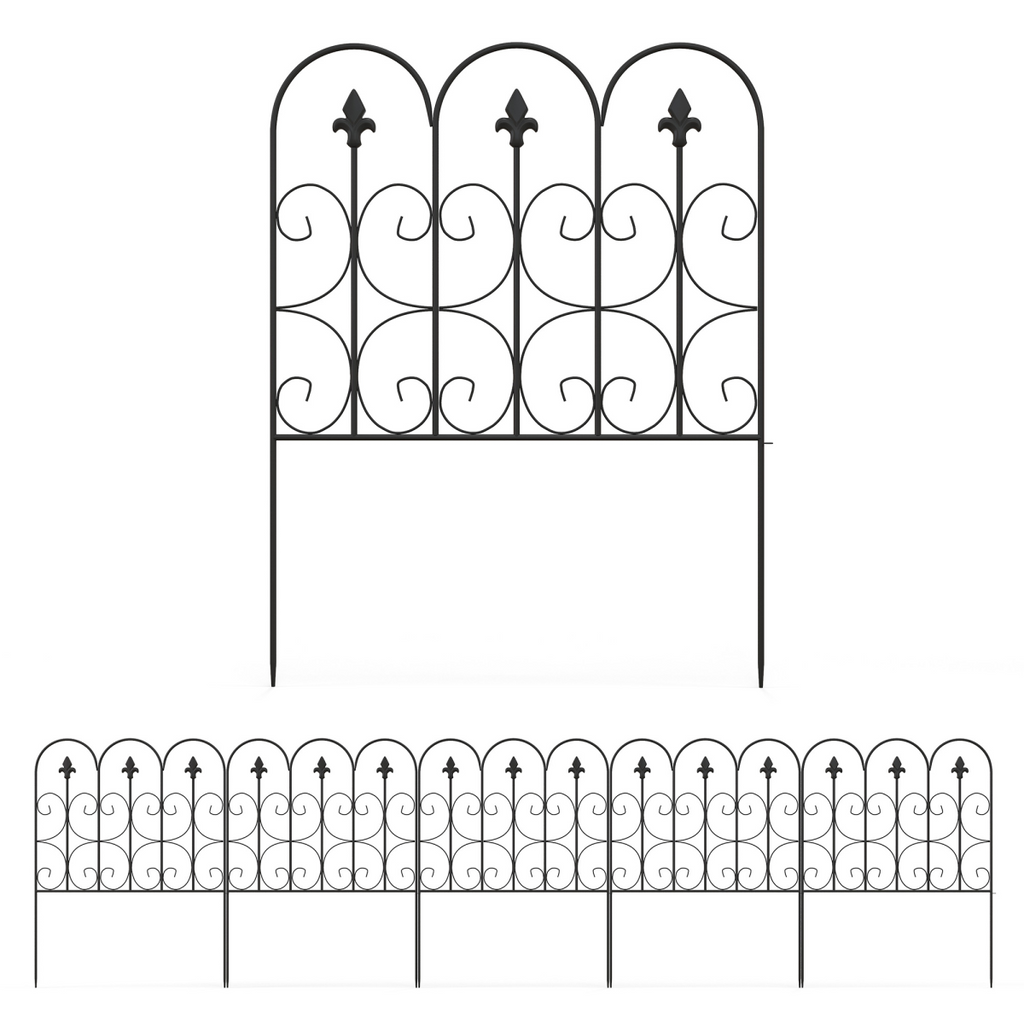 5PCs Decorative Garden Fencing Metal Border Edging