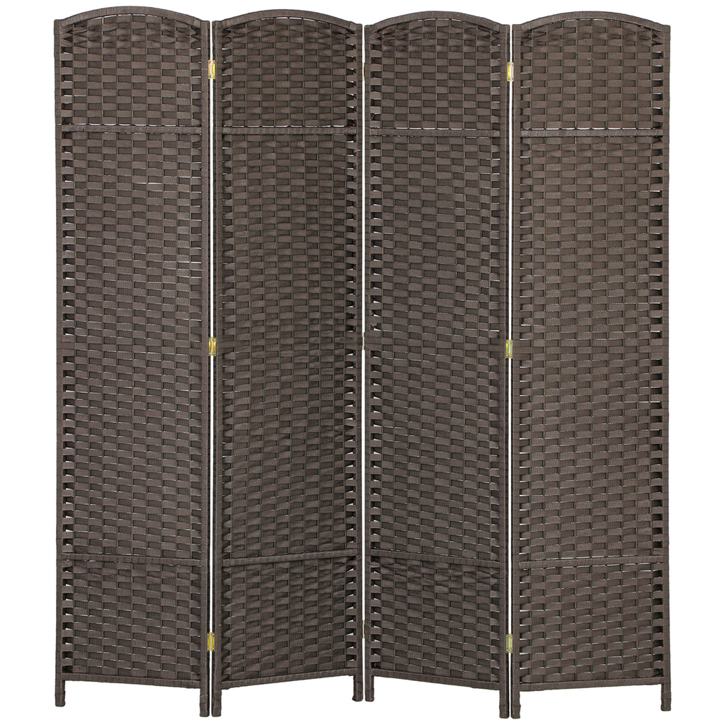 HOMCOM 4 Panel Folding Room Divider, Privacy Screen, 160 x 170cm, Brown