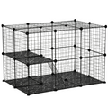Pet Playpen DIY Small Animal Cage w/ Doors Ramps for Kitten Bunny Chinchilla