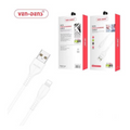 Ven-Dens Data Sync & Fast Charging Cable USB A To Lightning Cable White (1 Metre)