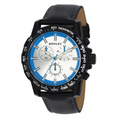 Henley Men's Satin Black Sports Coloured Stitch Multi Eye Watch Blue H03015.16