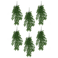 Pack of 6 x Hanging UV and Fire Resistant Artificial Clustered Fern Plant 128cm