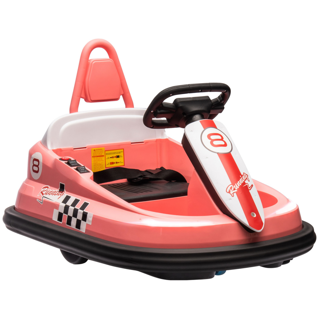 HOMCOM 6V Kids Bumper Car, 360-Degree Rotation Waltzer Car with 2 Speeds - Pink