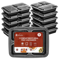 Vinsani 10pk 3 COMPARTMENTS MEAL PREP CONTAINERS
