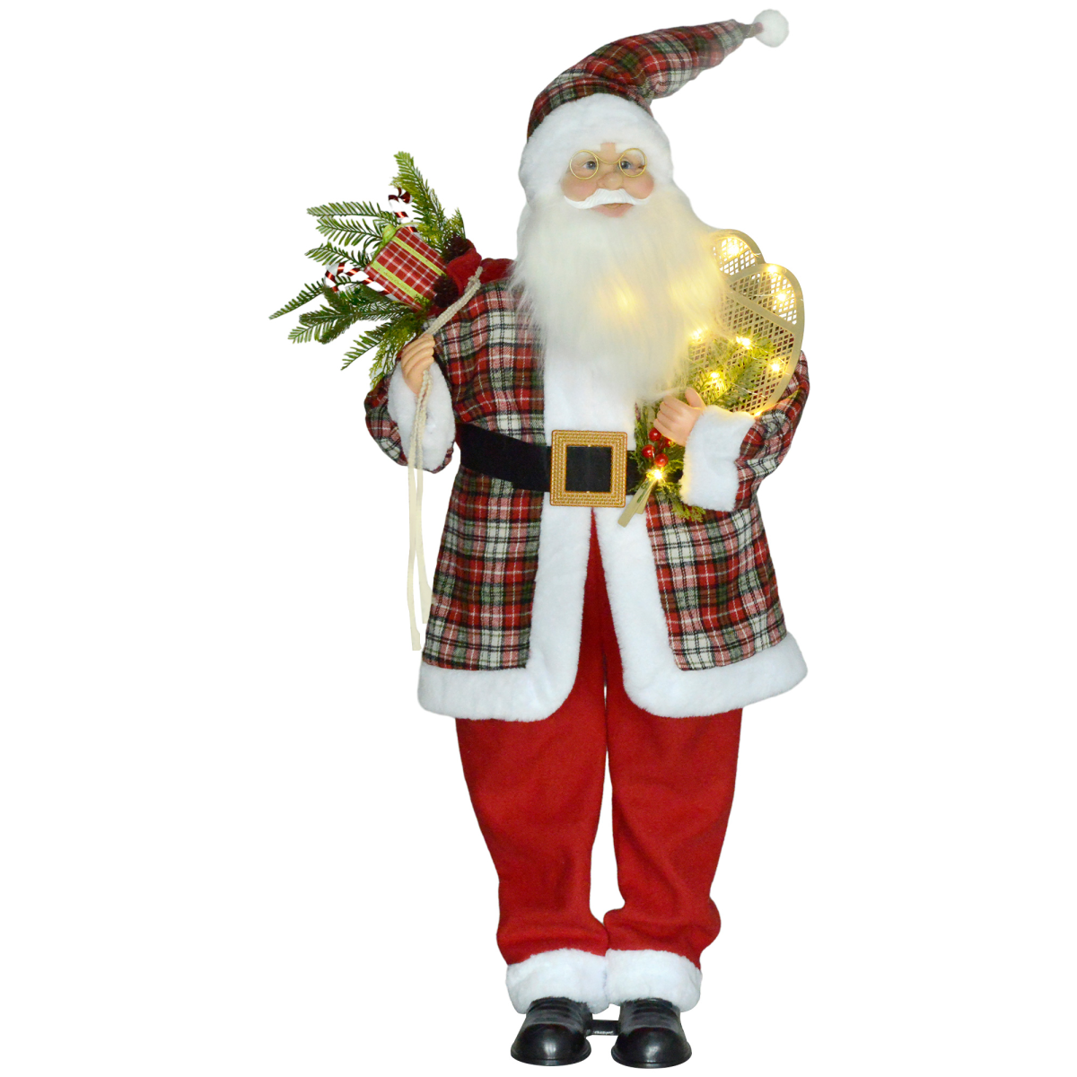 HOMCOM 133cm Animated Santa Claus with Sound Activated Festive Music for Party
