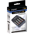 Infapower 4 Channel USB Home Battery Charger + 4 x AA 1300mAh Batteries