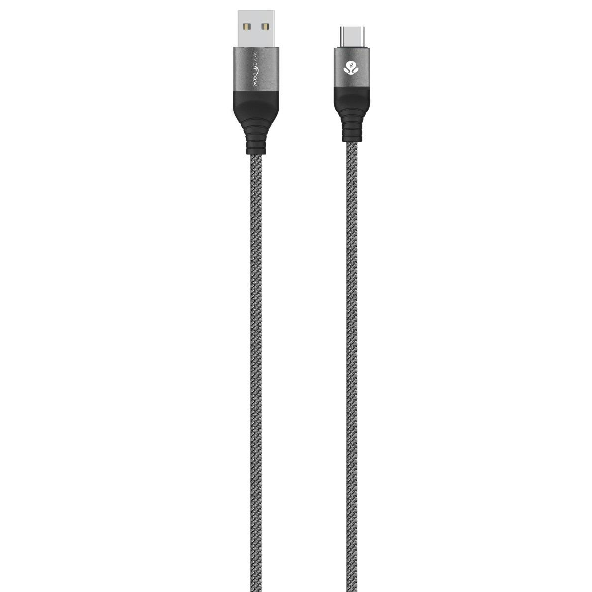 WYEFLOW Aluminum Alloy Braided USB-A to USB-C Charging and Syncing Cable 2m