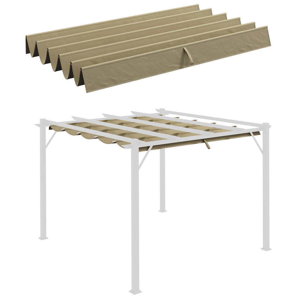 Pergola Shade Cover for 3 x 3m Pergola, Replacement Canopy Fabric Only, Tan