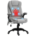 Executive Reclining Chair w/ Heating Massage Points Relaxing Headrest Grey